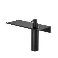 Geesa Leev tablette de salle de bains 40 cm avec distributeur de savon 200 ml - black/black