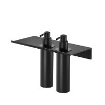 Geesa Leev tablette de salle de bains 40 cm avec distributeur multi 200 ml - black/black