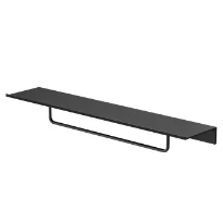 Geesa Leev tablette de salle de bains 60 cm avec porte-serviette 40 cm - black/black