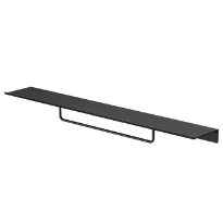 Geesa Leev tablette de salle de bains 80 cm avec porte-serviette 40 cm - black/black