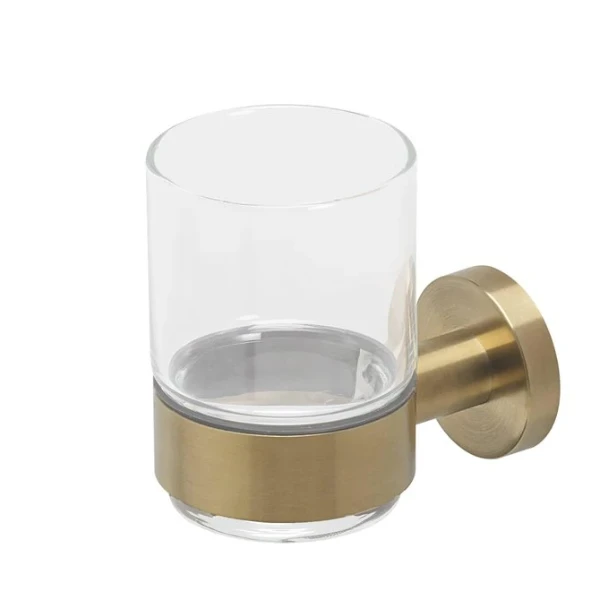 Geesa Nemox porte-verre avec verre - Brushed Gold