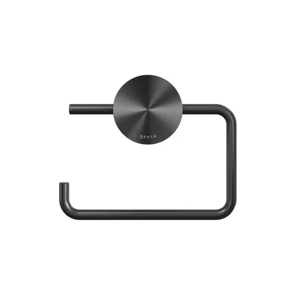Geesa Opal porte-rouleau papier toilette sans rabat - Brushed Black Metal