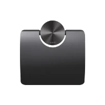 Geesa Opal porte-rouleau papier toilette avec rabat - Brushed Black Metal