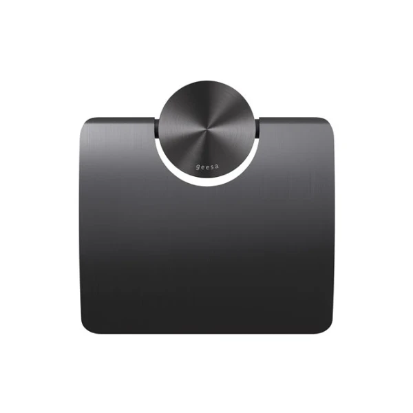 Geesa Opal porte-rouleau papier toilette avec rabat - Brushed Black Metal