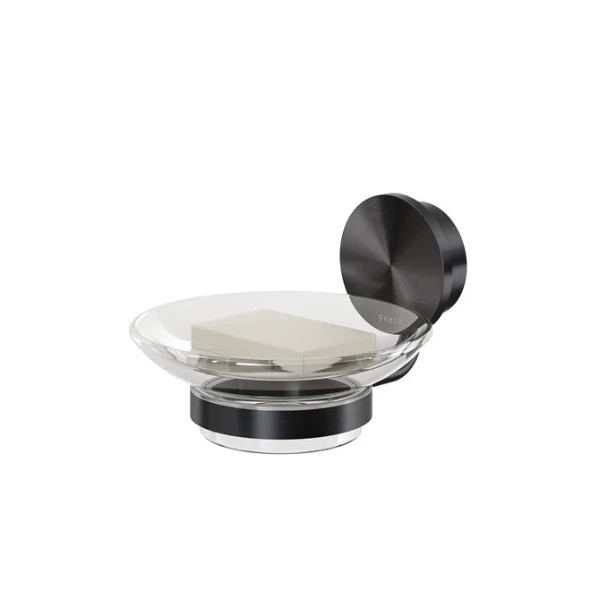 Geesa Opal porte-savon - Brushed Black Metal