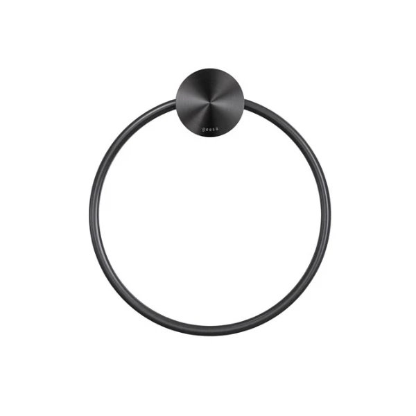 Geesa Opal handdoekring - Brushed Black Metal