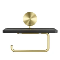Geesa Opal porte-rouleau papier toilette avec tablette - Brushed Gold