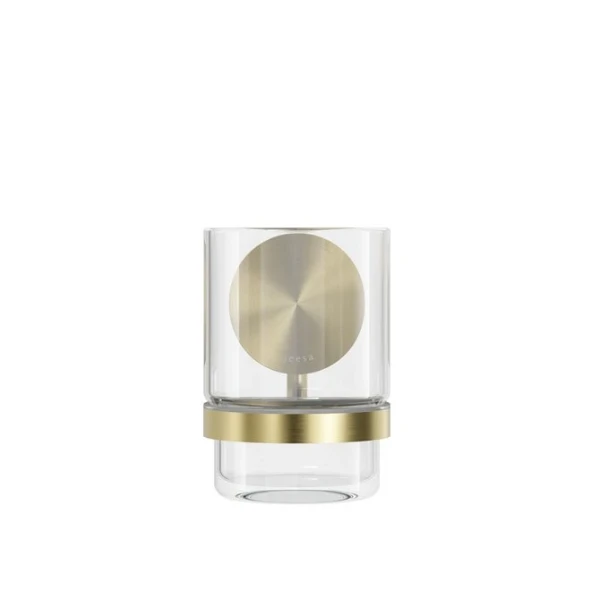 Geesa Opal porte-verre avec verre - Brushed Gold