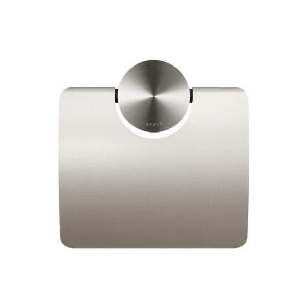 Geesa Opal toiletrolhouder met klep - Brushed Stainless Steel