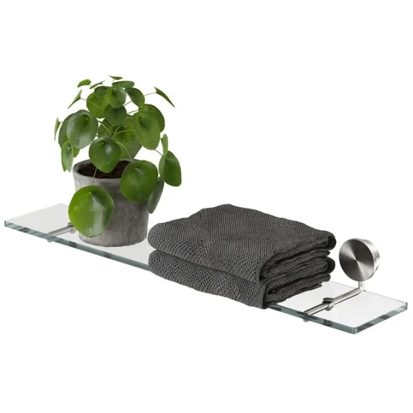 Geesa Opal tablette de salle de bains 60 cm - Brushed Stainless Steel
