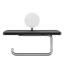 Geesa Opal porte-rouleau papier toilette avec tablette - chromé