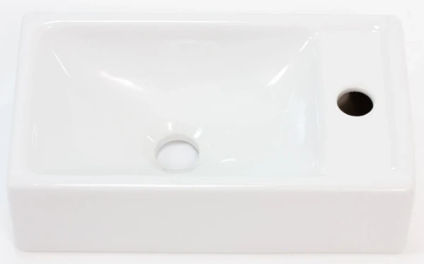 Procasa Thiny 2.0 lave-mains mural 400 x 230 x 110 mm - blanc - porcelaine - avec trou de robinet droite - sans trop-plein