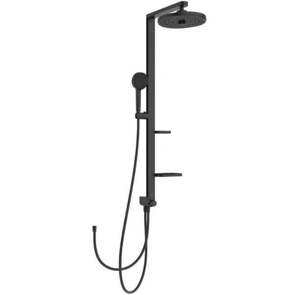 Ideal Standard Alu+ Système de douche thermostatique - douche de tête 2F 260mm  - 2F douchette 2F 100mm - noir mat