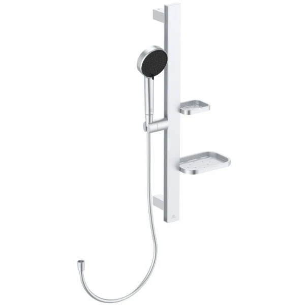 Ideal Standard Alu+ set de douche 600 mm douchette 2 F 100 mm + flexible de douche 1/2 x 1750 mm - silver