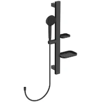 Ideal Standard Alu+ set de douche 600 mm douchette 2 F 100 mm + flexible de douche 1/2 x 1750 mm - noir mat