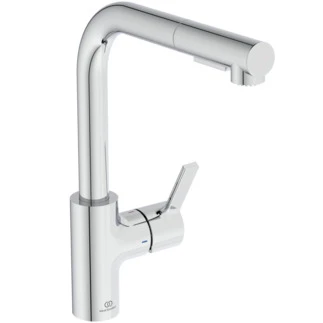 Ideal Standard Gusto eengreeps keukenmengkraan L uitloop uitrekbare handsproeier 2 F - chroom