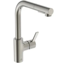 Ideal Standard Gusto mitigeur evier monotrou bec tube L douchette extract 2 f - RVS look