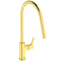 Ideal Standard Gusto mitigeur evier monotrou bec tube C rond - Brushed gold