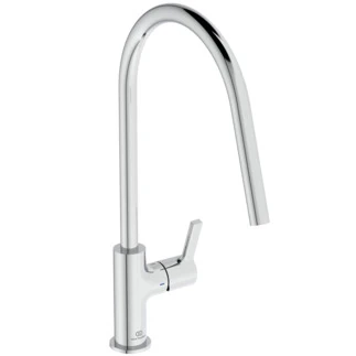 Ideal Standard Gusto mitigeur evier monotrou bec tube C rond - Chromé