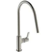Ideal Standard Gusto mitigeur evier monotrou bec tube C rond - RVS look