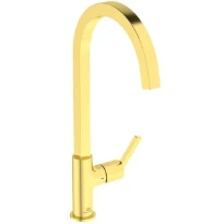 Ideal Standard Gusto mitigeur evier monotrou bec tube C carre - Brushed gold