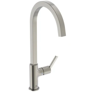 Ideal Standard Gusto mitigeur evier monotrou bec tube C carre - RVS look