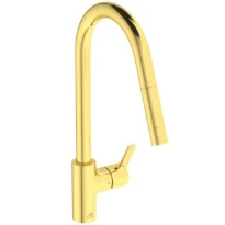 Ideal Standard Gusto mitigeur evier monotrou bec tube C douchette extract 1 f - Brushed gold