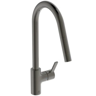Ideal Standard Gusto mitigeur evier monotrou bec tube C douchette extract 1 f - Brushed gun metal