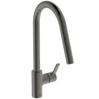 Ideal Standard Gusto mitigeur evier monotrou bec tube C douchette extract 2 f - Brushed gun metal