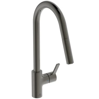 Ideal Standard Gusto mitigeur evier monotrou bec tube C douchette extract 2 f - Brushed gun metal