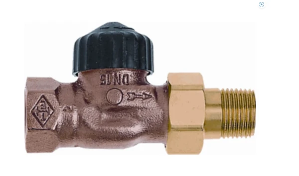 Heimeier robinet de radiateur 3/8 droit nickelé-pour thermostat
