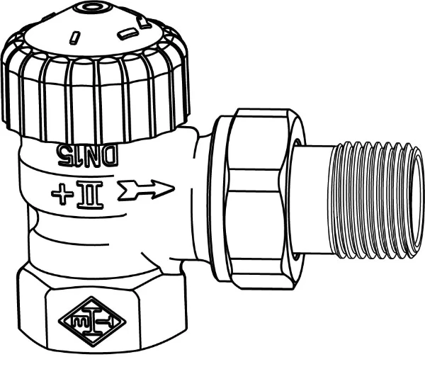 Heimeier V-exact II vanne thermostatique équerre 3/8"