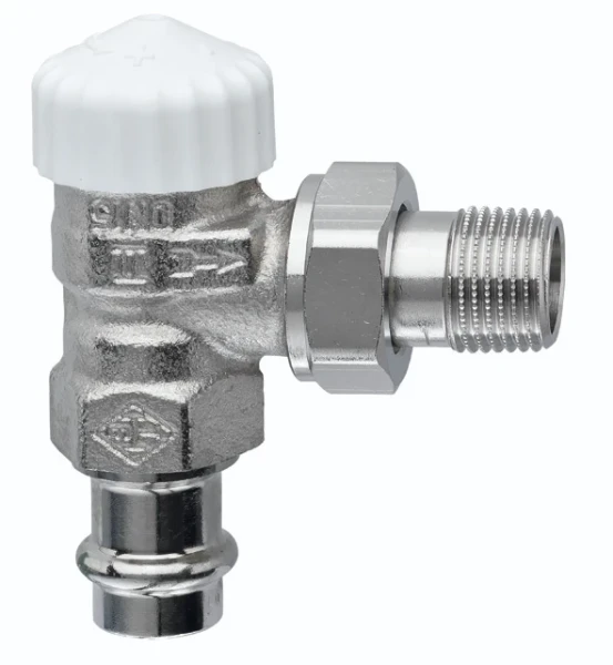 Heimeier V-exact II vanne thermostatique équerre Viega à sertir 1/2" x 15mm