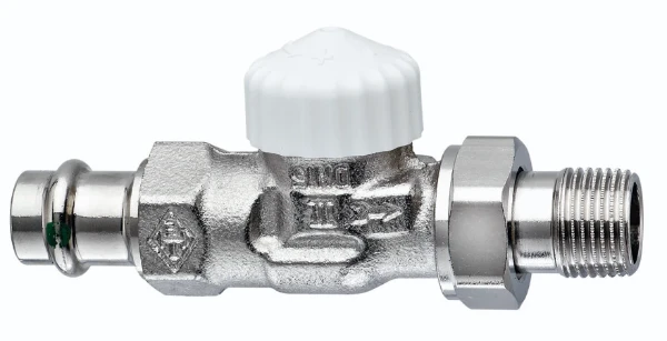 Heimeier V-exact II vanne thermostatique droit Viega à sertir 1/2" x 15mm