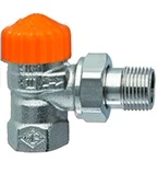 Heimeier Eclipse haakse thermostatiseerbare radiatorkraan 1/2 x 1/2 - vernikkeld