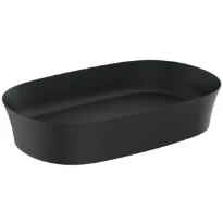 Ideal Standard Ipalyss lavabo à poser 600 x 380 mm - noir mat - sans trou de robinet - sans trop-plein