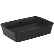 Ideal Standard Ipalyss lavabo à poser 550 x 380 mm - noir mat - sans trou de robinet - avec trop-plein