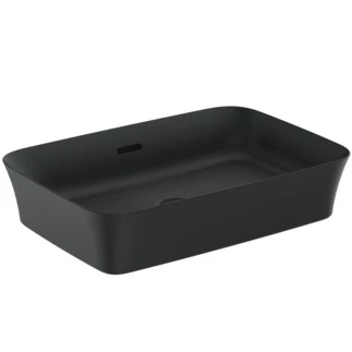 Ideal Standard Ipalyss lavabo à poser 550 x 380 mm - noir mat - sans trou de robinet - avec trop-plein
