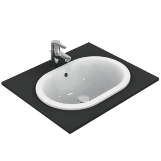Ideal Standard Connect lavabo encastré ovale 550 x 380 mm - blanc - sans trou de robinet - avec trop-plein
