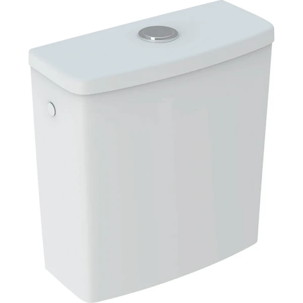 Geberit Selnova Square réservoir de chasse - blanc - raccordement latéral - avec rinçage à 2 volumes
