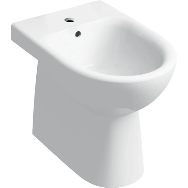 Geberit Selnova floor-standing bidet, back-to-wall, semi-shrouded: T=53cm, Trop-plein=Visible, Blanc