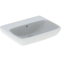 Geberit Selnova Square washbasin: B=60cm, T=46cm, Trou de robinet=Sans, Trop-plein=Visible, Blanc