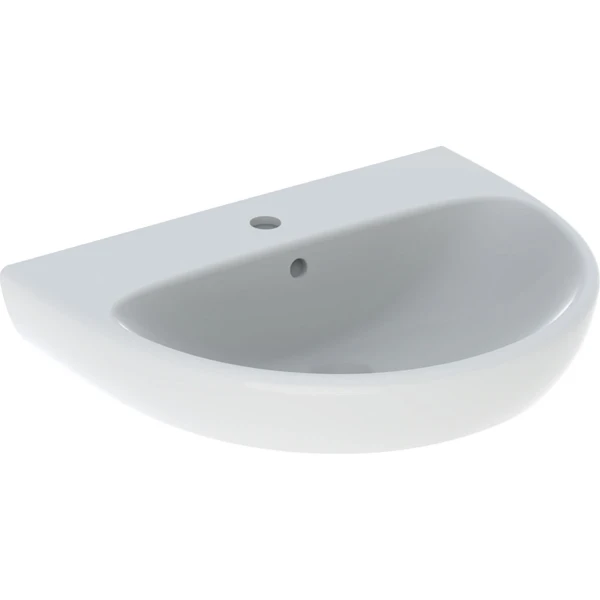 Geberit Selnova wastafel 600 x 480 mm - wit - met kraangat - met overloop