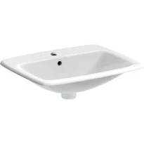Geberit Selnova Square lavabo encastré 600 x 500 x 170 mm - blanc - avec trou de robinet - avec trop-plein