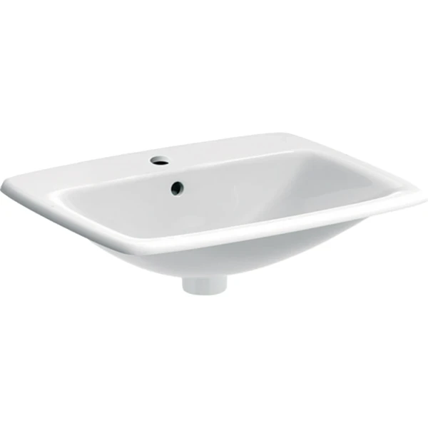 Geberit Selnova Square lavabo encastré 600 x 500 x 170 mm - blanc - avec trou de robinet - avec trop-plein