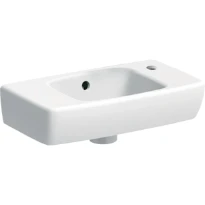 Geberit Selnova Compact lave-mains 450 x 250 x 150 mm - blanc - avec trou de robinet droite - avec trop-plein - espace de dépose à gauche