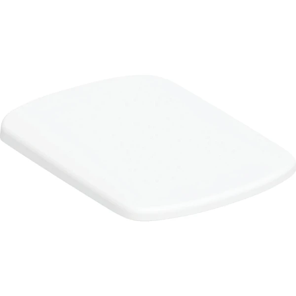 Geberit Selnova Siège de WC Square, fixation par le dessus: Blanc / Brillant, Charnières Quick Release=Non, Mécanisme softclose=Oui, Fixation=Par le haut, Matériau de charnière=Laiton chromé