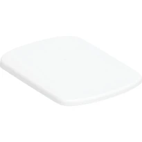 Geberit Selnova Siège de WC Square, fixation par le dessus: Blanc / Brillant, Charnières Quick Release=Non, Mécanisme softclose=Non, Fixation=Par le haut, Matériau de charnière=Acier inoxydable