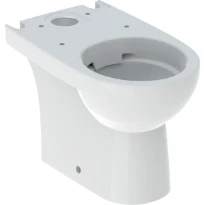Geberit Selnova WC au sol Compact pour réservoir attenant, cuvette de WC à fond creux, sortie multidirectionnelle, forme semi-fermée, compact, Rimfree: Blanc