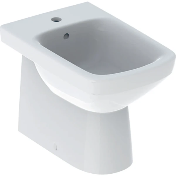 Geberit Selnova Square floor-standing bidet, back-to-wall, semi-shrouded: T=53cm, Trop-plein=Visible, Blanc